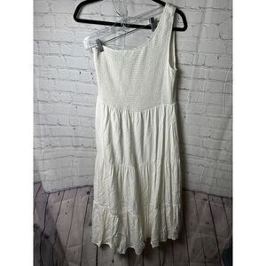 Logene Elegant White Textured Maxi Dress Sleeveless Summer Boho  XL‎ NEVER WORN